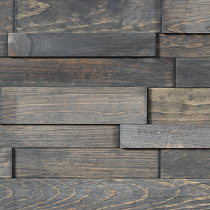 Stacked Wood Walls Isles 13.5" x 49" Solid Wood Wall Paneling in Matte